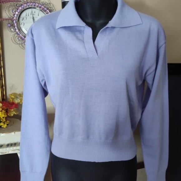 Calvin Klein V-Neck Sweater Top Light Purple Size XS Extra Small - Picture 1 of 13